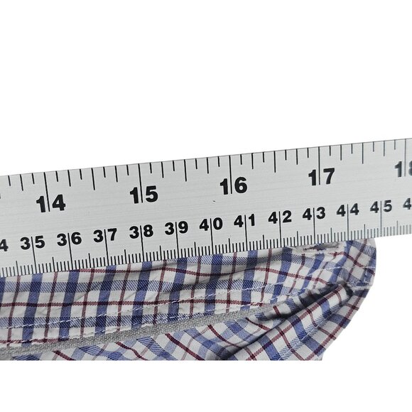 Brunello Cucinelli White Blue Red Check Button-Down Shirt XXXL Leisure Fit - Picture 7 of 12